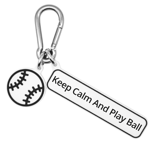 Keep Calm And Play Ball - Baseball Bag Charm