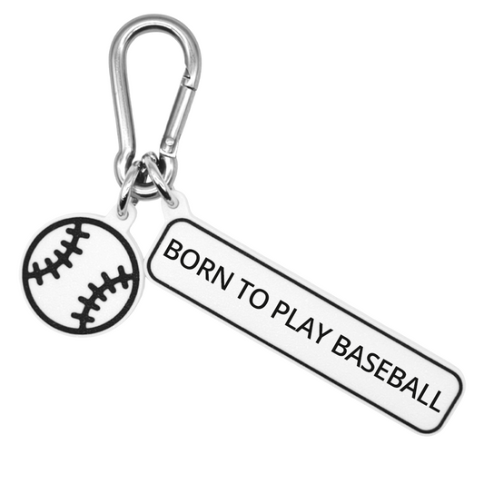 BORN TO PLAY BASEBALL - Baseball Bag Charm
