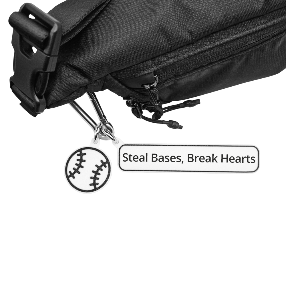 Steal Bases, Break Hearts - Baseball Bag Charm