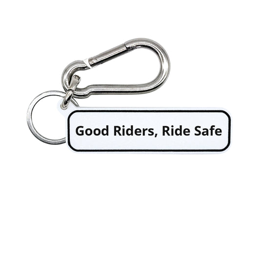 "Good Riders, Ride Safe" Minimalist Rdie Safe Quote Tag for Bags, Keys