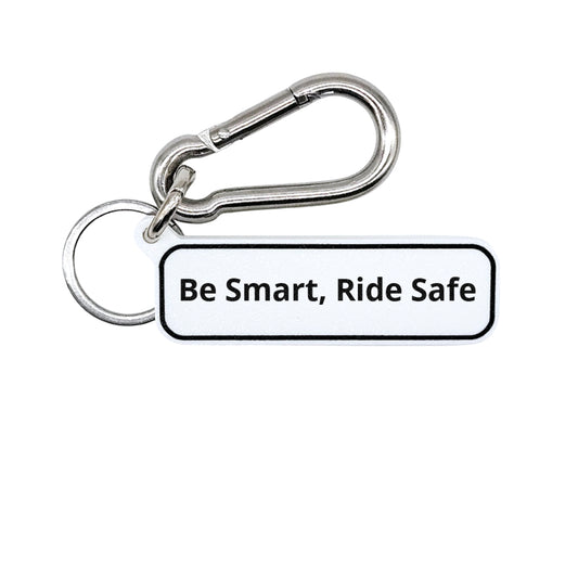 "Be Smart, Ride Safe" Minimalist Rdie Safe Quote Tag for Bags, Keys