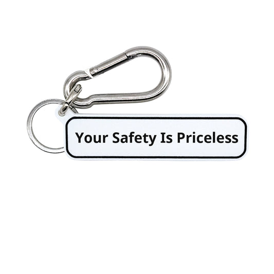 "Your Safety Is Priceless" Minimalist Rdie Safe Quote Tag for Bags, Keys