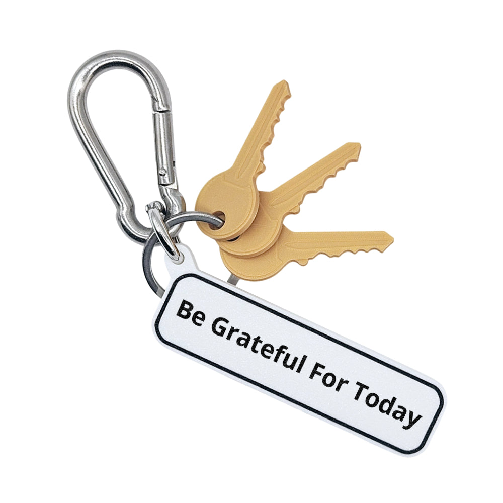 "Be Grateful For Today" Minimalist Inspirational Tag for Bags, Keys