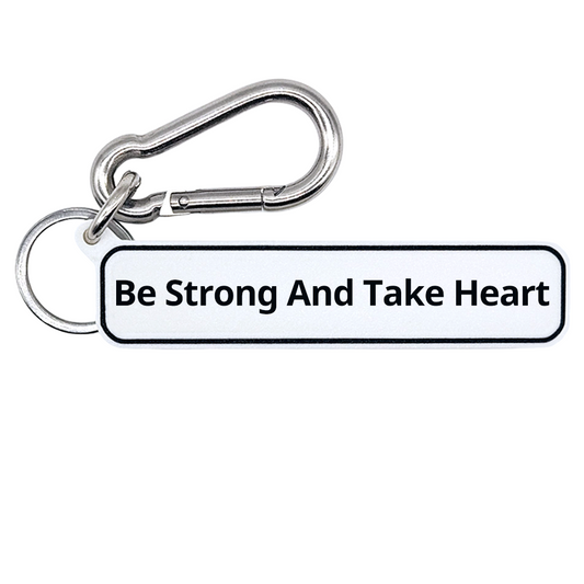 Be Strong And Take Heart - Psalm 31:24 Scripture Bag Charm