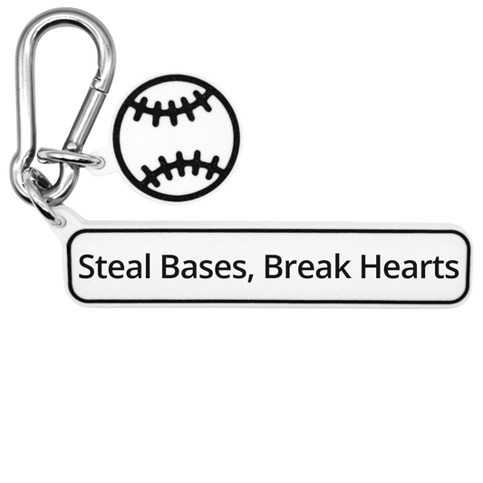 Steal Bases, Break Hearts - Baseball Bag Charm