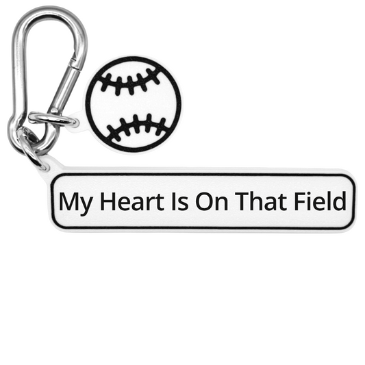 My Heart Is On That Field - Baseball Bag Charm