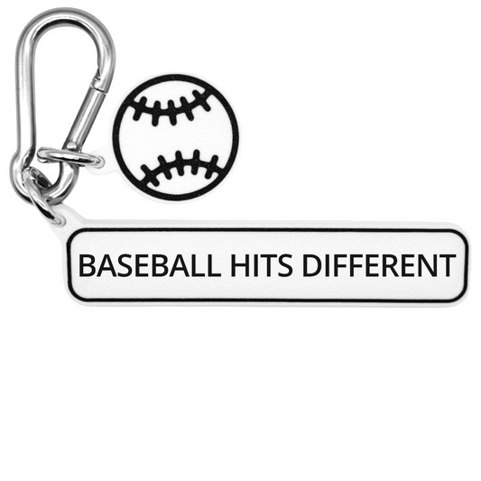 BASEBALL HITS DIFFERENT - Baseball Bag Charm
