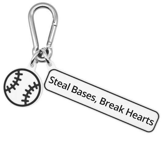 Steal Bases, Break Hearts - Baseball Bag Charm