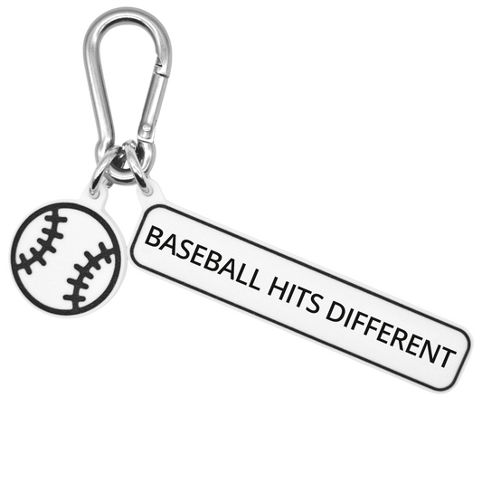 BASEBALL HITS DIFFERENT - Baseball Bag Charm