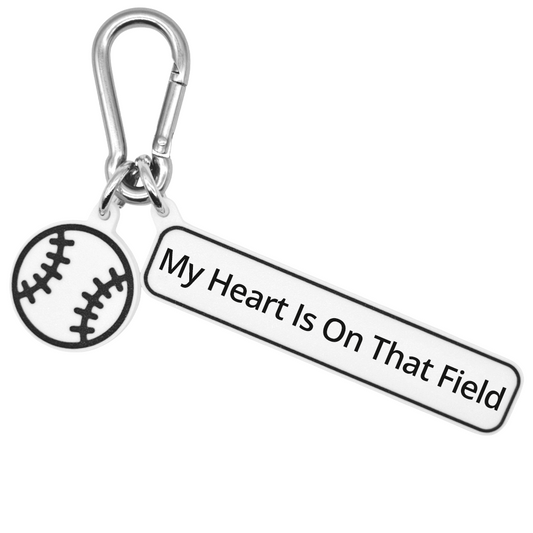 My Heart Is On That Field - Baseball Bag Charm
