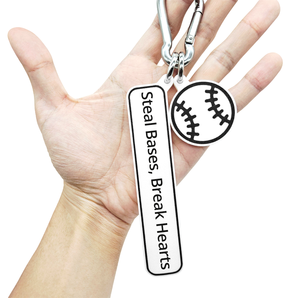 Steal Bases, Break Hearts - Baseball Bag Charm