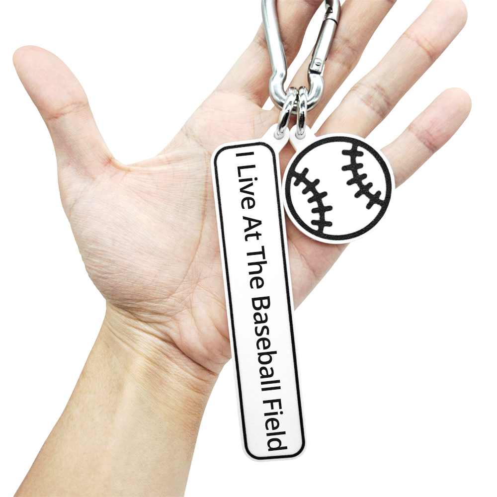 I Live At The Baseball Field - Baseball Bag Charm