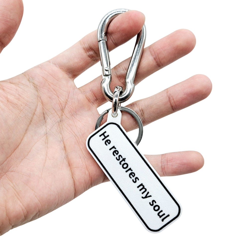 "He restores my soul" (Psalm 23:3) Keychain Pendant Bag Charms