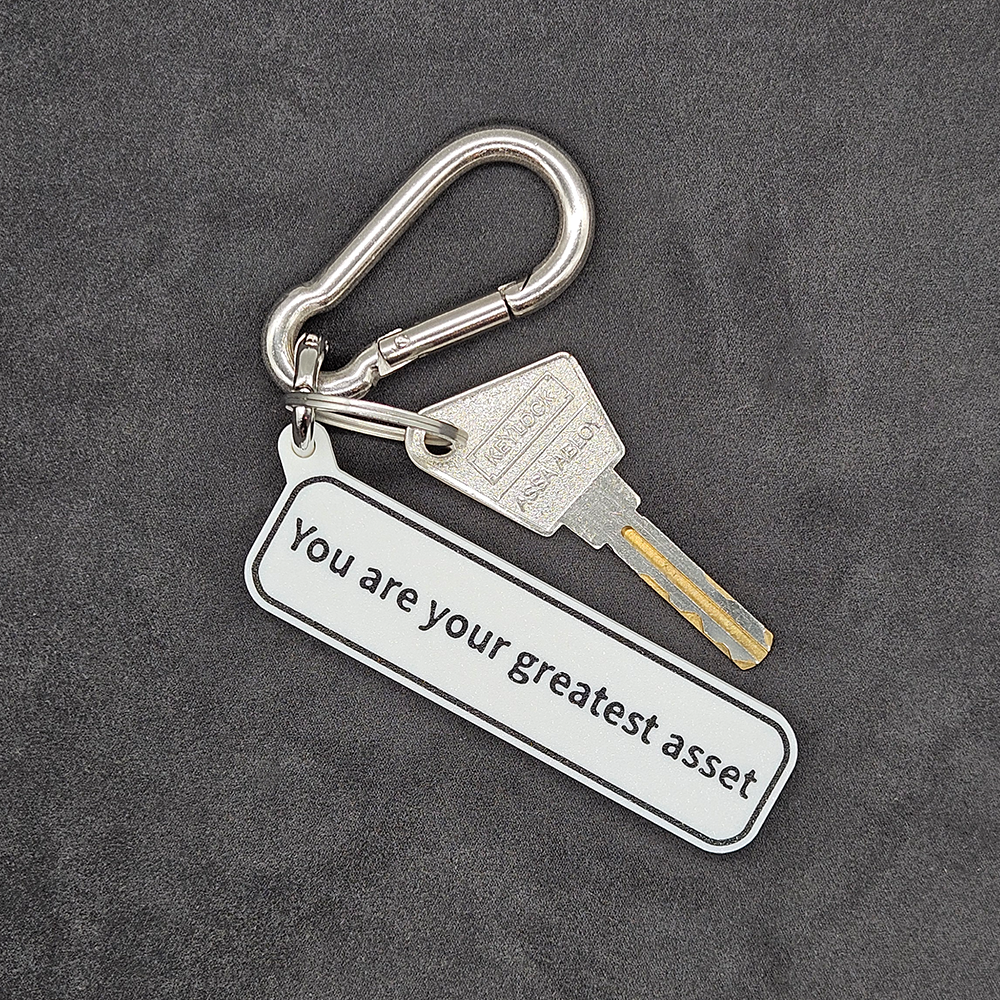 "You are your greatest asset" Keychain Pendant Bag Charms