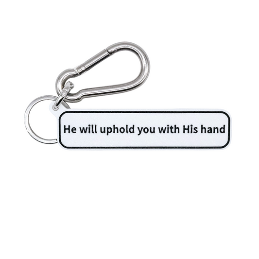 "He will uphold you with His hand" (Isaiah 41:10) Keychain Pendant Bag Charms