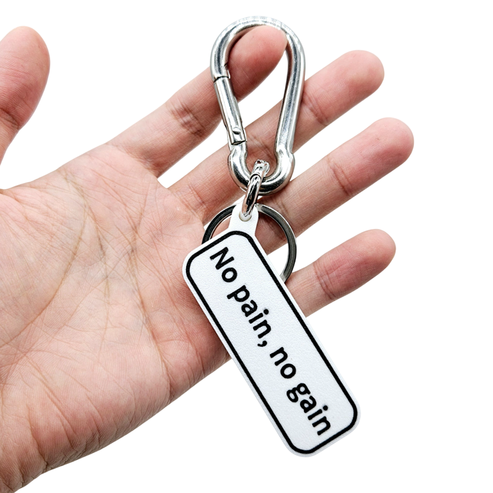 "No pain, no gain" Keychain Pendant Bag Charms