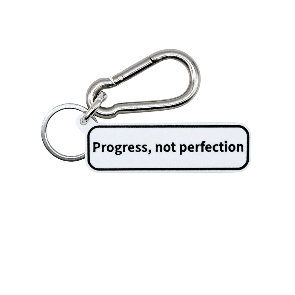 "Progress, not perfection" Keychain Pendant Bag Charms