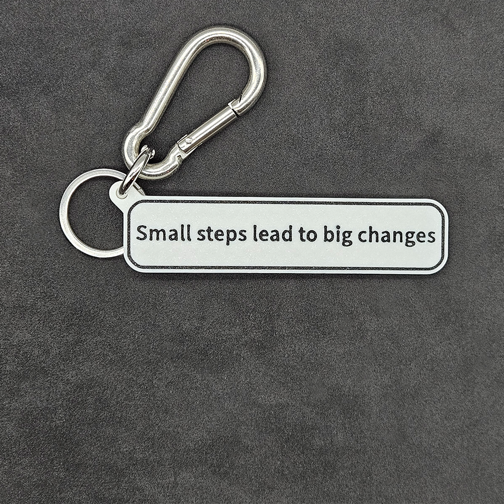 "Small steps lead to big changes" Keychain Pendant Bag Charms