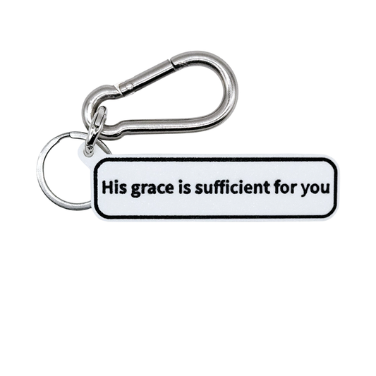 "His grace is sufficient for you" (2 Corinthians 12:9) Keychain Pendant Bag Charms