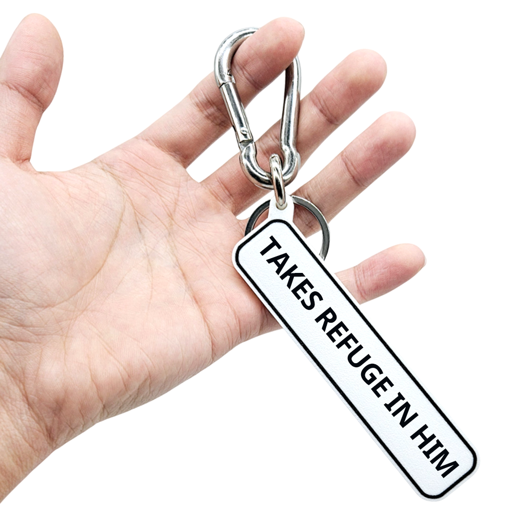 TAKES REFUGE IN HIM - Psalm 34:8 Scripture Bag Charm