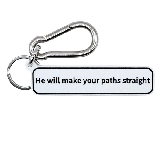 "He will make your paths straight" (Proverbs 3:6) Keychain Pendant Bag Charms