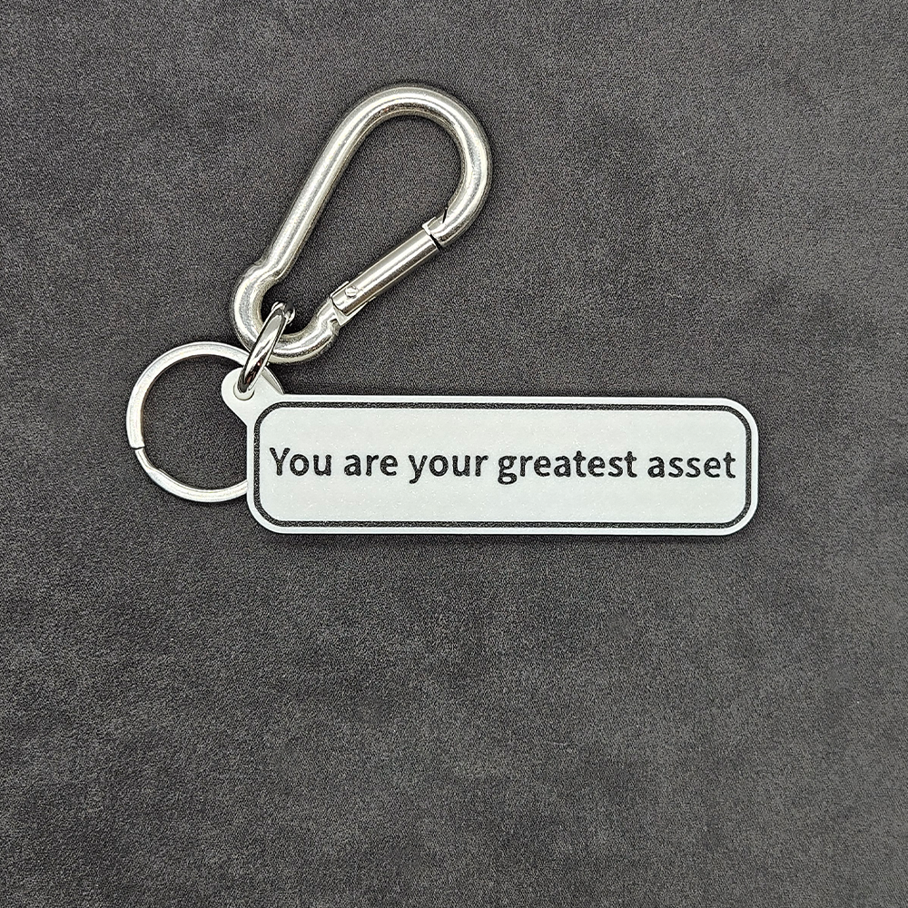 "You are your greatest asset" Keychain Pendant Bag Charms