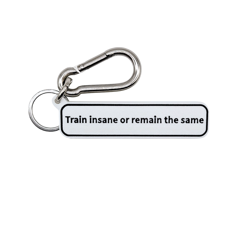 "Train insane or remain the same" Keychain Pendant Bag Charms