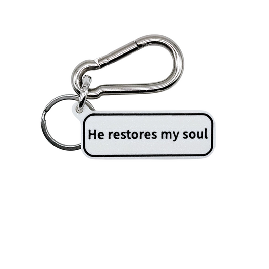 "He restores my soul" (Psalm 23:3) Keychain Pendant Bag Charms