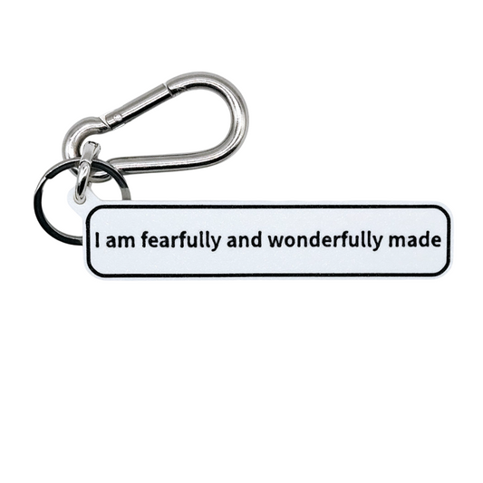 "I am fearfully and wonderfully made" (Psalm 139:14) Keychain Pendant Bag Charms