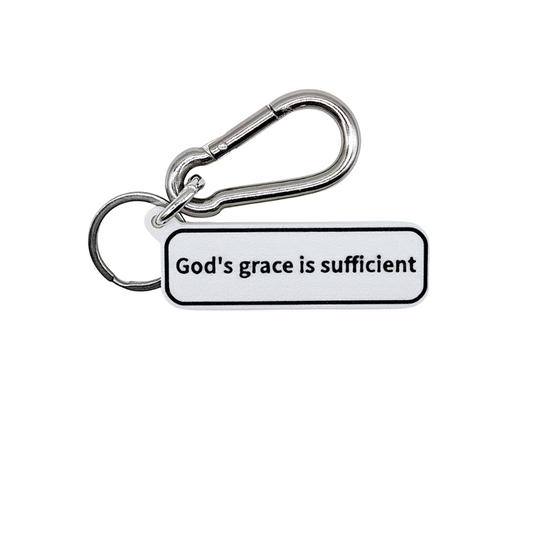 "God's grace is sufficient" (2 Corinthians 12:9) Keychain Pendant Bag Charms