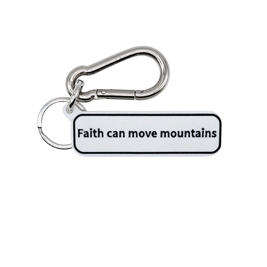 "Faith can move mountains" (Matthew 17:20) Keychain Pendant Bag Charms