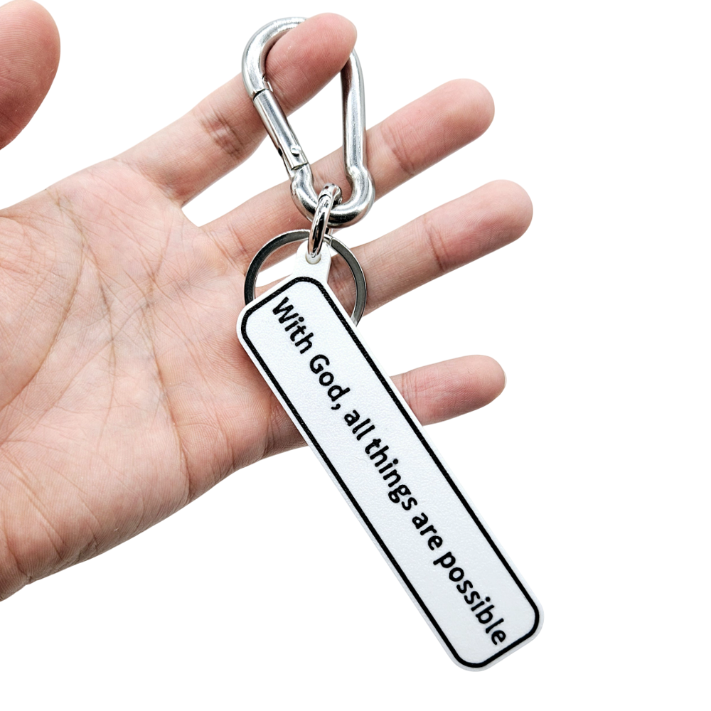 "With God, all things are possible" (Matthew 19:26) Keychain Pendant Bag Charms