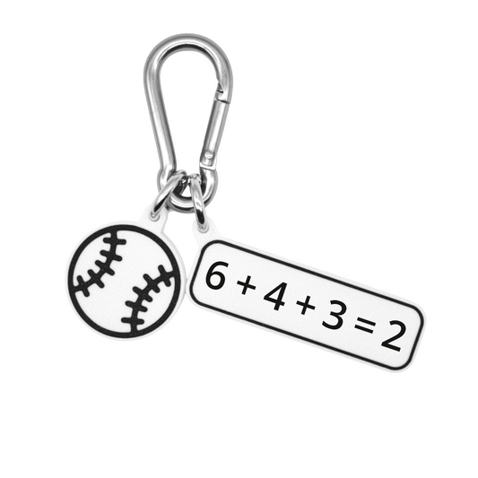 6 + 4 + 3 = 2 - Baseball Bag Charm