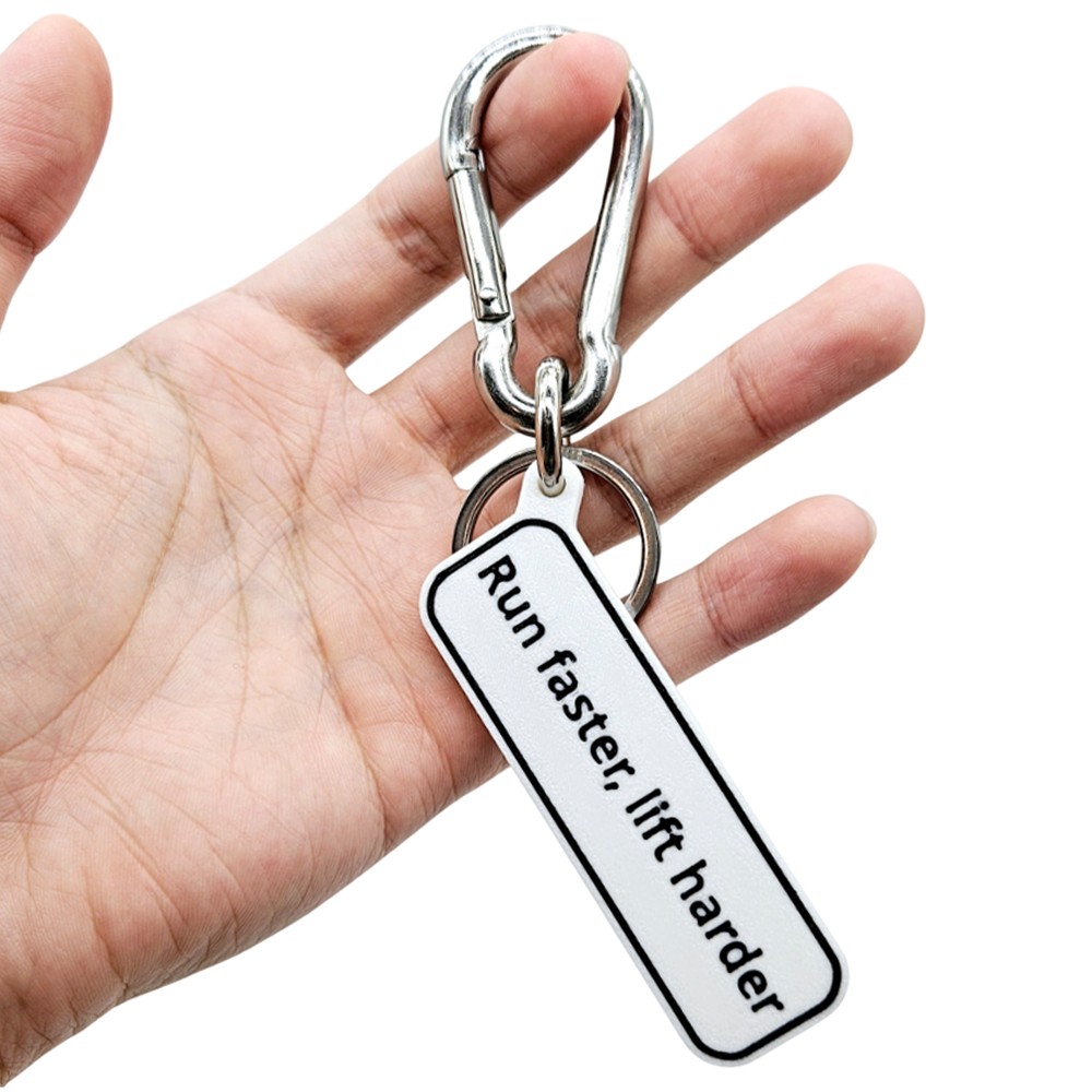 "Run faster, lift harder" Keychain Pendant Bag Charms