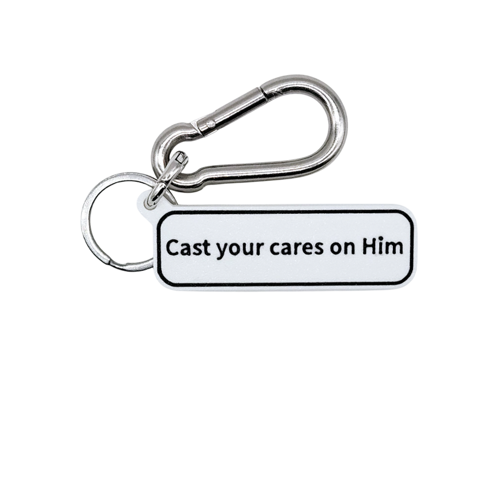 "Cast your cares on Him" (1 Peter 5:7) Keychain Pendant Bag Charms